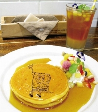 スポンジ・ボブのパンケーキセット1,400円（税込）