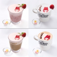 (上)マイメロディストロベリーミルク／(下)マイメロディラテ