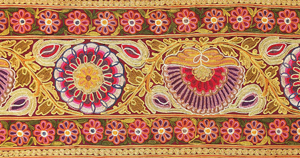 トーラン・インドの古い刺繍布-